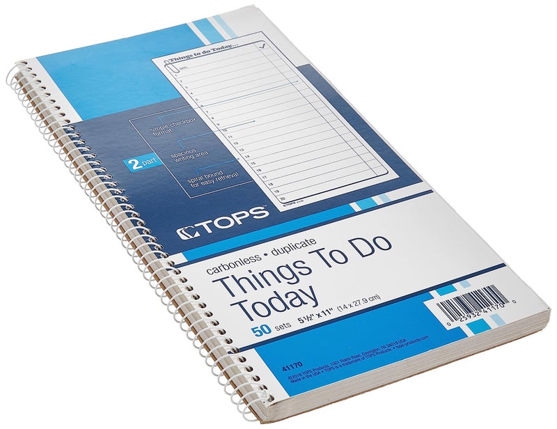 TOPS Daily Agenda/Things To Do Form, 2-Part, Carbonless, 5.5 x 11 Inches, 50-Sets per Pad (41170) - Image 3